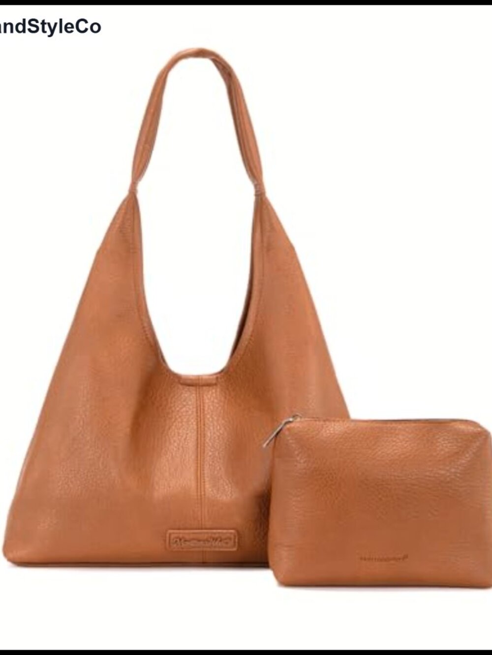 Soft PU Leather Hobo Shoulder Bag Slouchy Tote Purse with Pouch